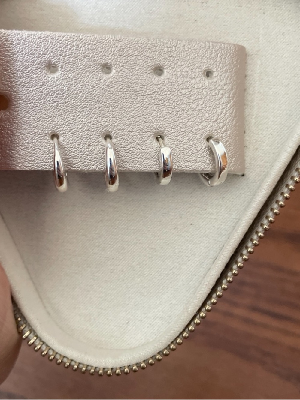 Sterling Silver Huggie Hoop Earring Set - Silver